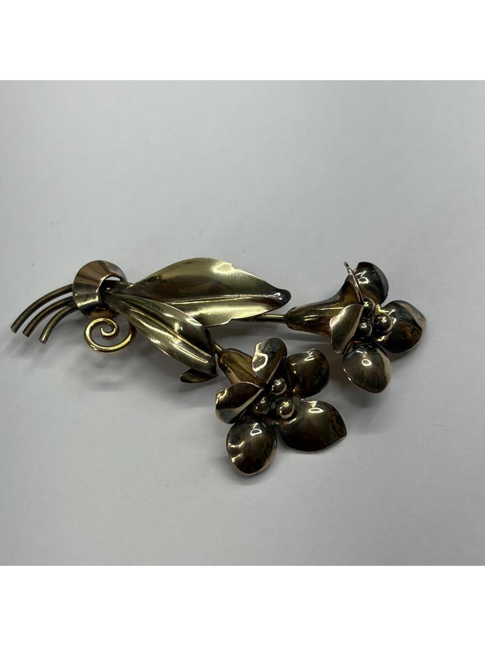 Flower brooch gold filled over sterling by Carl-Art Inc. vintage 40s/50s